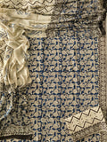 HAND BLOCK PRINTED COTTON 3-PIS SUIT WITH MULMUL DUPPATA (CMS166)