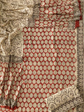 HAND BLOCK PRINTED COTTON 3-PIS SUIT WITH MULMUL DUPPATA (CMS164)