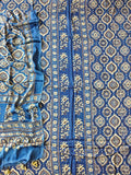 )Vanaspati Ajrakh Hand Block Printed Suits Modal Silk Fabric (CIT132)