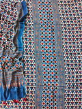 )Vanaspati Ajrakh Hand Block Printed Suits Modal Silk Fabric (CIT131)