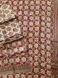 Vanaspati Ajrakh Hand Block Printed Suits Modal Silk Fabric (CIT135)