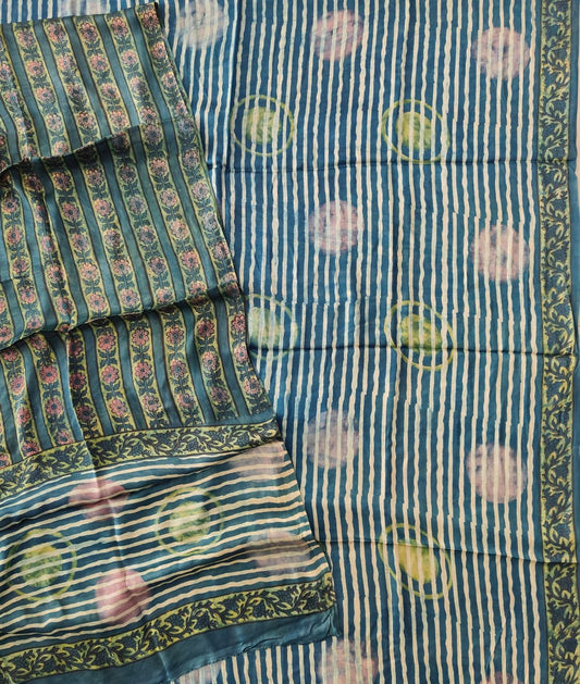 Vanaspati Ajrakh Hand Block Printed Suits Modal Silk Fabric (CIT138)