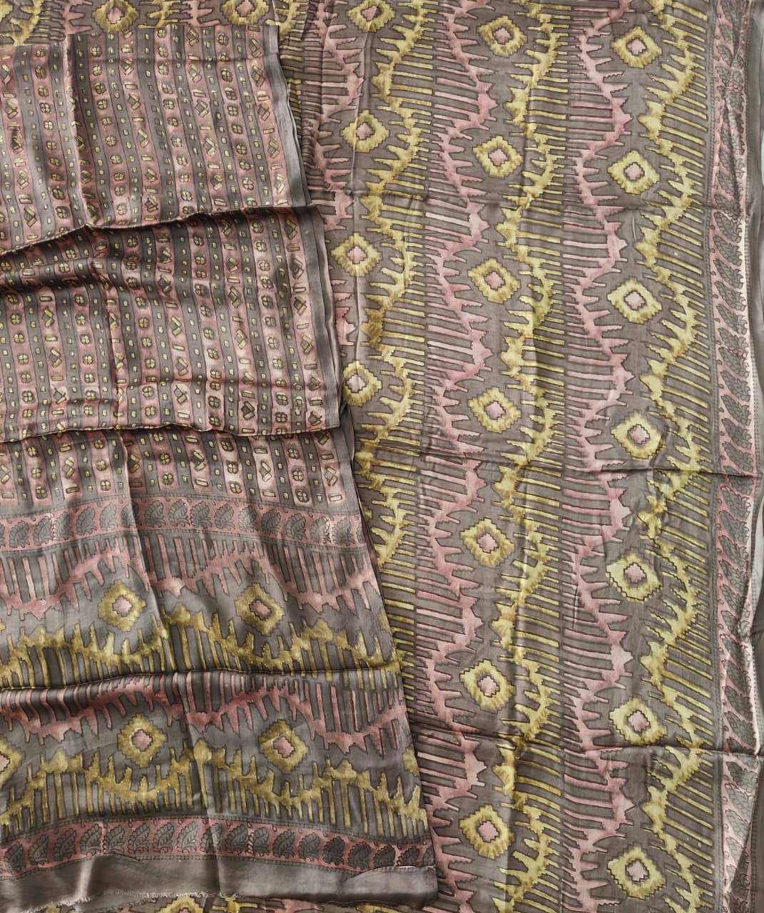 Vanaspati Ajrakh Hand Block Printed Suits Modal Silk Fabric (CIT144)