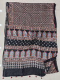 HAND BLOCK PRINTED AJRAKH MODAL SILK SAREE (CIG167)