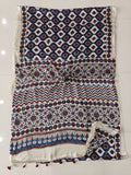 HAND BLOCK PRINTED AJRAKH MODAL SILK SAREE (CIG169)