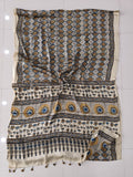 HAND BLOCK PRINTED AJRAKH MODAL SILK SAREE (CIG168)