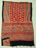 HAND BLOCK PRINTED AJRAKH MODAL SILK SAREE (CIG175)