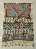 HAND BLOCK PRINTED AJRAKH MODAL SILK SAREE (CIG176)