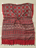 HAND BLOCK PRINTED AJRAKH MODAL SILK SAREE (CIG177)
