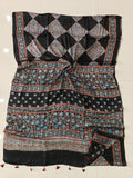 HAND BLOCK PRINTED AJRAKH MODAL SILK SAREE (CIG178)