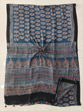 HAND BLOCK PRINTED AJRAKH MODAL SILK SAREE (CIG182)