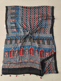 HAND BLOCK PRINTED AJRAKH MODAL SILK SAREE (CIG187)