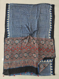 HAND BLOCK PRINTED AJRAKH MODAL SILK SAREE (CIG185)