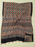 HAND BLOCK PRINTED AJRAKH MODAL SILK SAREE (CIG191)