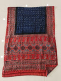 HAND BLOCK PRINTED  BANDHEJ AJRAKH MODAL SILK SAREE (CIX12)