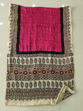 HAND BLOCK PRINTED  BANDHEJ AJRAKH MODAL SILK SAREE (CIX11)
