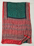 HAND BLOCK PRINTED  BANDHEJ AJRAKH MODAL SILK SAREE (CIX15)