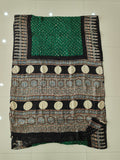 HAND BLOCK PRINTED  BANDHEJ AJRAKH MODAL SILK SAREE (CIX16)