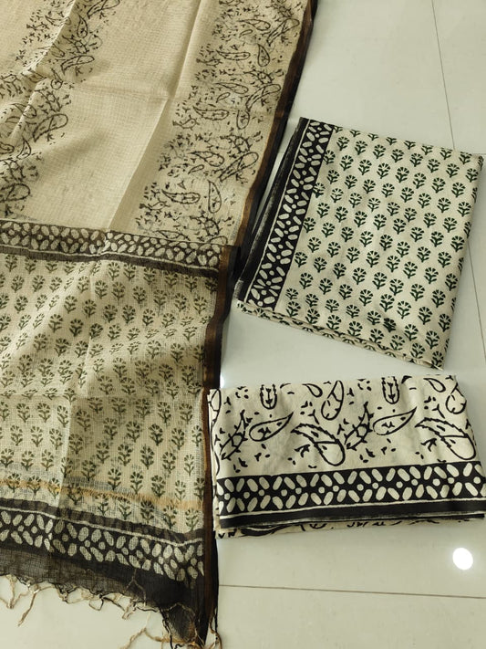 JAIPURI BLOCK PRINTED COTTON SUIT WITH KOTA DUPPATA (CKS157)