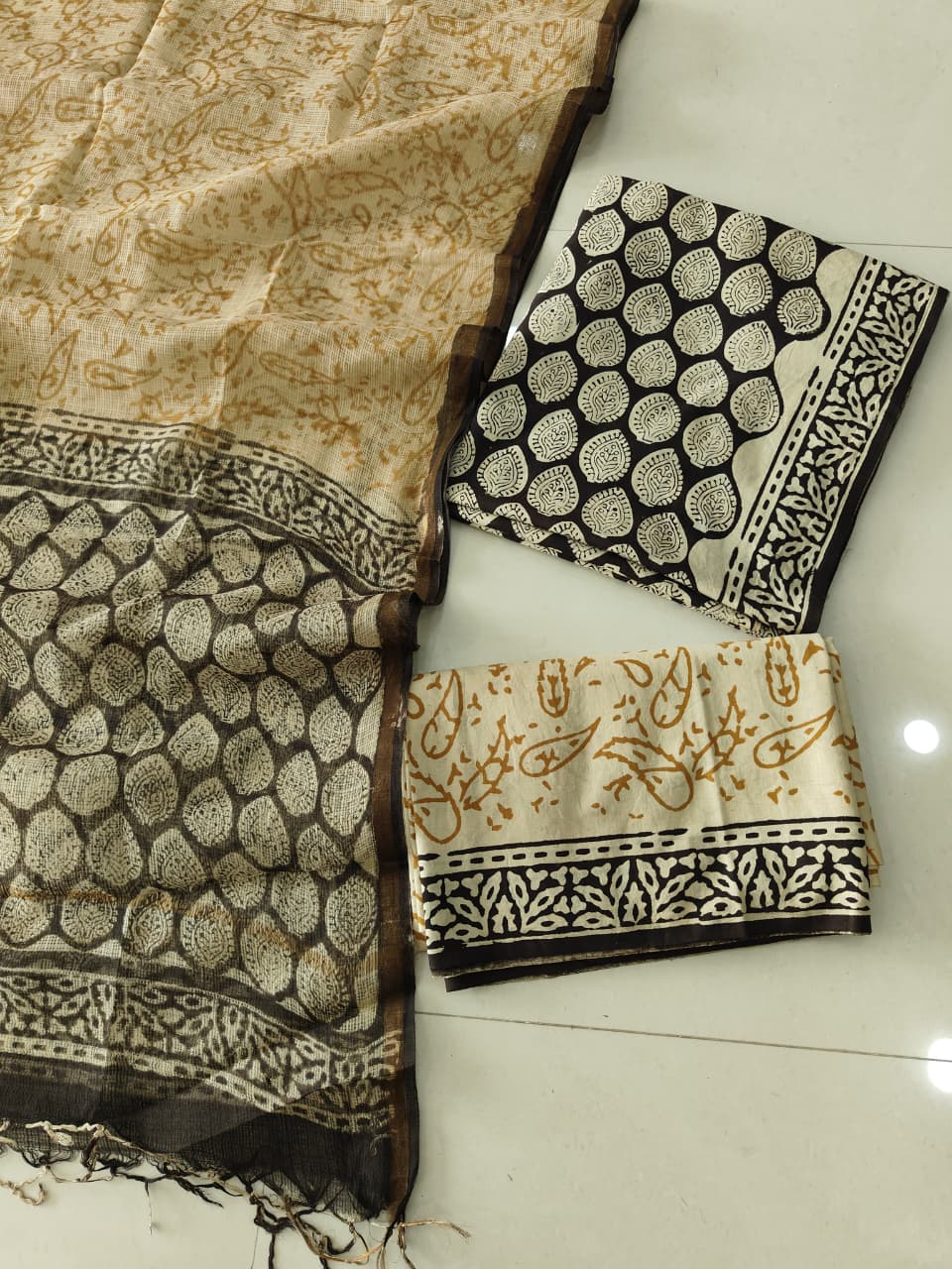 JAIPURI BLOCK PRINTED COTTON SUIT WITH KOTA DUPPATA (CKS158)