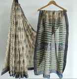 Jaipuri Hand Block Bagru Printed Maheshwari Silk Saree With Blouse (MSS193)