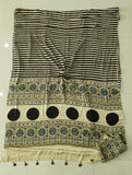HAND BLOCK PRINTED AJARKH MODAL SILK SAREE (CIG122)