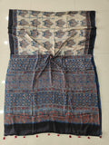 HAND BLOCK PRINTED AJARKH MODAL SILK SAREE (CIG125)