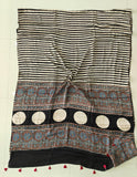 HAND BLOCK PRINTED AJARKH MODAL SILK SAREE (CIG123)