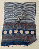HAND BLOCK PRINTED AJARKH MODAL SILK SAREE (CIG127)