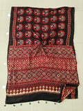 HAND BLOCK PRINTED AJARKH MODAL SILK SAREE (CIG130)