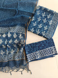 HAND BLOCK PRINTED KOTA DORIYA SUIT WITH KOTA DORIYA DUPPATA (FKS142)