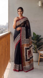 HAND BLOCK BAGRU PRINTED KOTA DORIYA SAREE WITH MULMUL BLOUSE (KDS116)