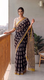HAND BLOCK BAGRU PRINTED KOTA DORIYA SAREE WITH MULMUL BLOUSE (KDS123)