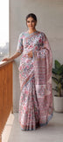 HAND BLOCK BAGRU PRINTED KOTA DORIYA SAREE WITH MULMUL BLOUSE (KDS122)