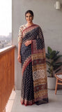 HAND BLOCK BAGRU PRINTED KOTA DORIYA SAREE WITH MULMUL BLOUSE (KDS128)