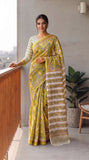 HAND BLOCK BAGRU PRINTED KOTA DORIYA SAREE WITH MULMUL BLOUSE (KDS139)