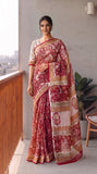 HAND BLOCK BAGRU PRINTED KOTA DORIYA SAREE WITH MULMUL BLOUSE (KDS144)