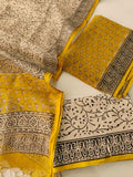HAND BLOCK PRINTED KOTA DORIYA SUIT WITH KOTA DORIYA DUPPATA (FKS174)