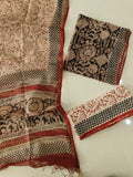 HAND BLOCK PRINTED KOTA DORIYA SUIT WITH KOTA DORIYA DUPPATA (FKS176)