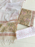 HAND BLOCK PRINTED KOTA DORIYA SUIT WITH KOTA DORIYA DUPPATA (FKS183)