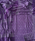 HAND BLOCK PRINTED COTTON 3-PIS SUIT WITH MULMUL DUPPATA (CMS171)
