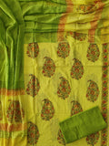 HAND BLOCK PRINTED COTTON 3-PIS SUIT WITH MULMUL DUPPATA (CMS188)