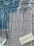 HAND BLOCK PRINTED COTTON 3-PIS SUIT WITH MULMUL DUPPATA (CMS189)