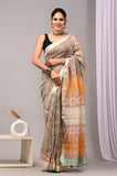 Jaipuri Hand Block Bagru Printed Maheshwari Silk Saree With Blouse (MSS196)