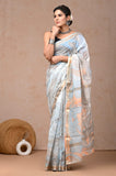 Jaipuri Hand Block Bagru Printed Maheshwari Silk Saree With Blouse (MSS197)