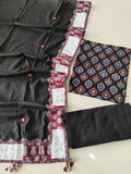 Ajarkh  Print Suit Pcs With Patch Work And Mirror Work Dupatta (ASC76)