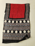 HAND BLOCK PRINTED  BANDHEJ AJRAKH MODAL SILK SAREE (CIX16)
