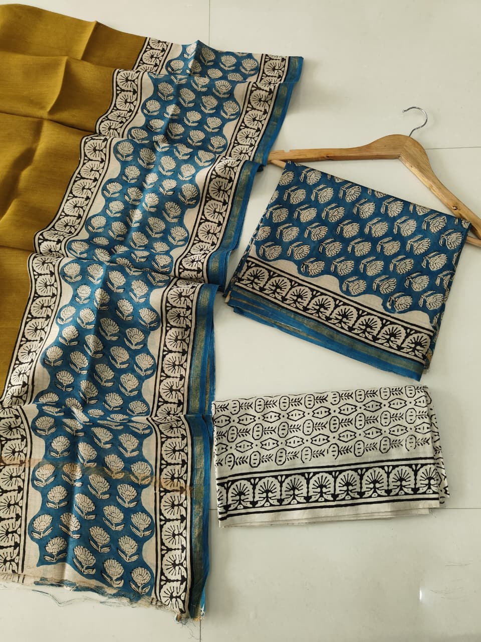 Jaipuri Block Printed Chanderi Silk Suits (CIN112)