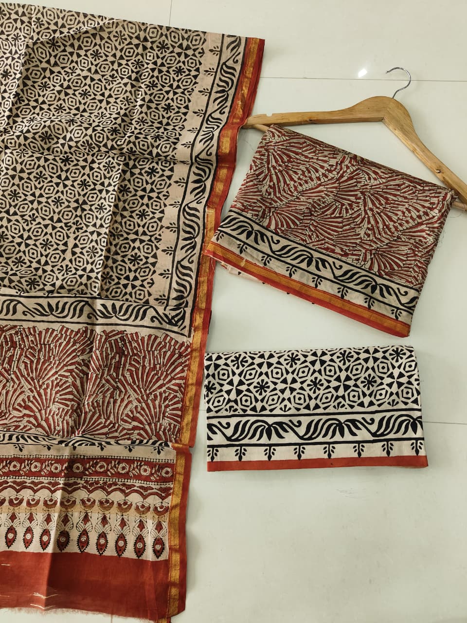 Jaipuri Block Printed Chanderi Silk Suits (CIN116)