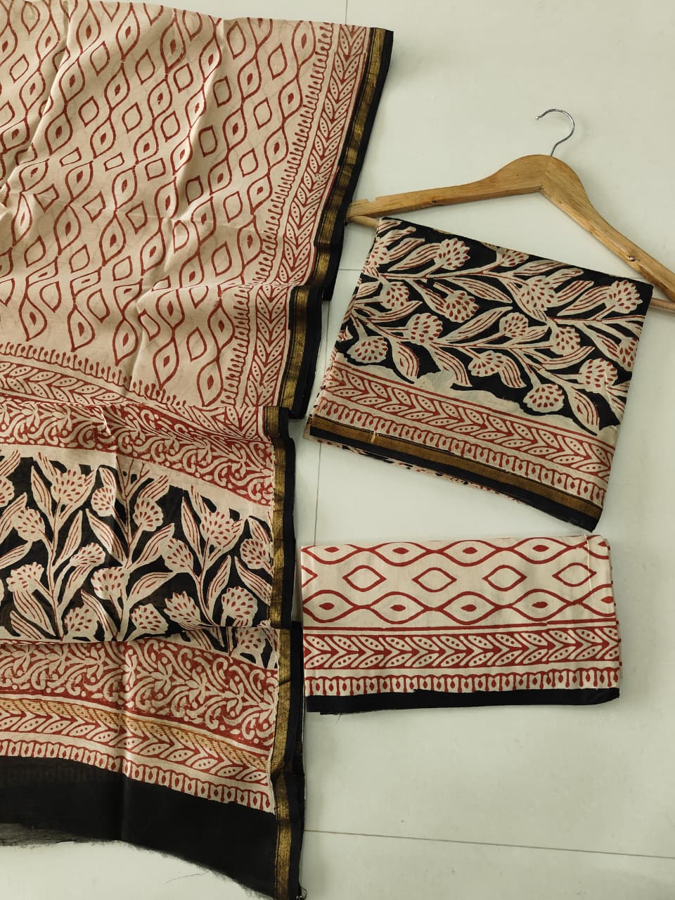 Jaipuri Block Printed Chanderi Silk Suits (CIN118)